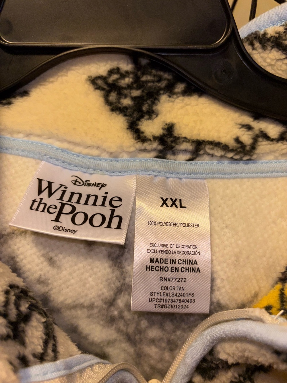 Womens Disney Winnie the Pooh Fleece Pullover in Cream, Yellow, Orange, Blue - Picture 2 of 8